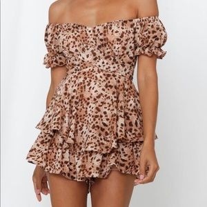 Hello Molly Leopard Print Romper
